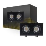 Spot Duo Zwart | Zaagmaat 155x75mm - IP22 - GU10 Fitting