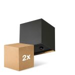 Duopak D'Lite LED Wandlamp Elingen Aluminium Zwart 2.9W 170lm - 830 Warm Wit | Werkt Op Batterijen - Lichtsensor