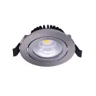 Noxion LED Kantelbaar Slim Spot Zilver Rond 6W 550lm 60D - 927 Zeer Warm Wit | 85mm - IP54 - Dimbaar - Beste Kleurweergave